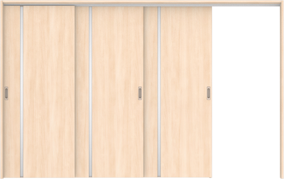 リビングドア　ハピア　吊戸・３枚片引　扉セット　Ｌ９デザイン　３２１９幅用　２０００高　〈クリアベージュ〉　右引用　空錠　ラクラクローズ付用