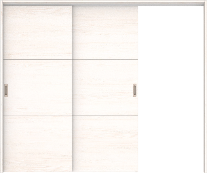 リビングドア　ハピア　吊戸・２枚片引　扉セット　Ｕ４デザイン　２４３２幅用　２０００高　〈ネオホワイト〉　右引用　空錠　ラクラクローズ付用