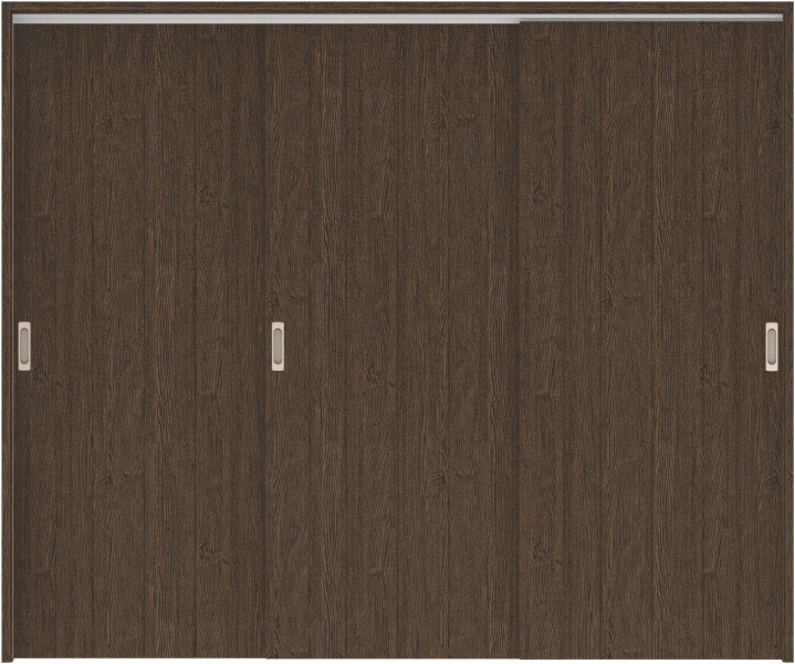 リビングドア　ハピア　吊戸・３枚引違　扉セット　０Ｓデザイン　２４３２幅用　２０００高　〈オフブラック〉　左右兼用　空錠　ラクラクローズ付用