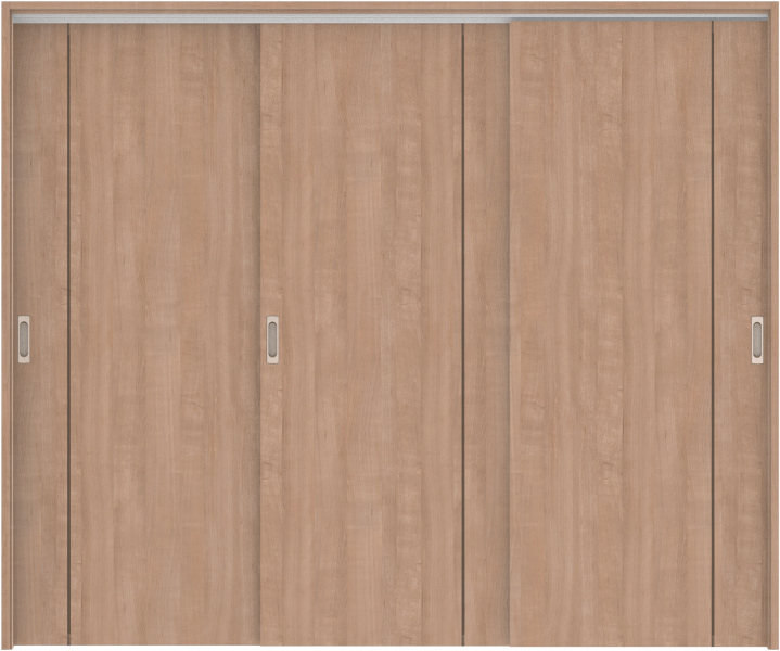 リビングドア　ハピア　吊戸・３枚引違　扉セット　Ｂ１デザイン　２４３２幅用　２０００高　〈トープグレー〉　左右兼用　空錠　ラクラクローズ付用