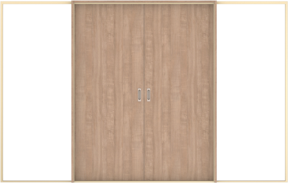 ハピア　戸襖　引戸・引分　扉セット　００デザイン　３２５５幅用　２０００高　〈トープグレー〉　素地タイプ〈白縁〉　左右兼用　〈Ｔシルバー〉×〈Ｔシルバー〉