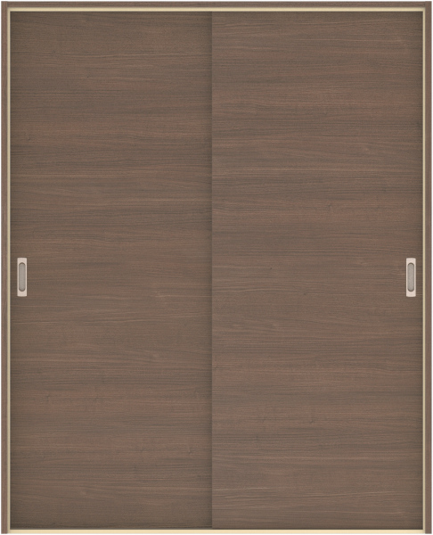 ハピア　戸襖　引戸・引違　扉セット　Ｕ０デザイン　１６４５幅用　２０００高　〈ダルブラウン〉　化粧タイプ（刷毛引き風）〈白縁〉　左右兼用　〈Ｔシルバー〉×〈Ｔシルバー〉