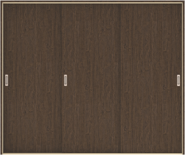 ハピア　戸襖　引戸・３枚引違　扉セット　００デザイン　２４３２幅用　２０００高　〈オフブラック〉　化粧タイプ（刷毛引き風）〈白縁〉　左右兼用　〈Ｔシルバー〉×〈Ｔシルバー〉