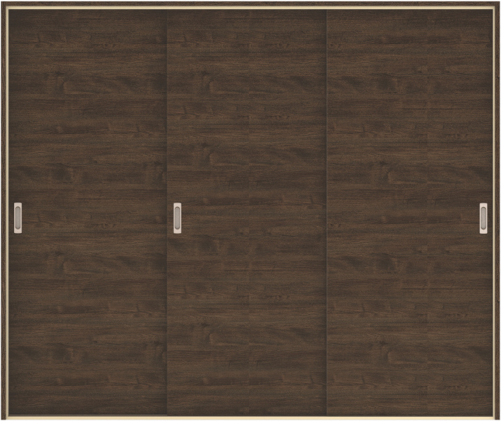 ハピア　戸襖　引戸・３枚引違　扉セット　Ｕ０デザイン　２４３２幅用　２０００高　〈オフブラック〉　化粧タイプ（刷毛引き風）〈白縁〉　左右兼用　〈Ｔシルバー〉×〈Ｔシルバー〉