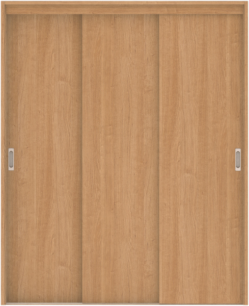 リビングドア　ハピア　機能ドア　３枚連動引戸　扉セット　００デザイン　１６４５幅用　２０００高　〈ティーブラウン〉　左右兼用　空錠