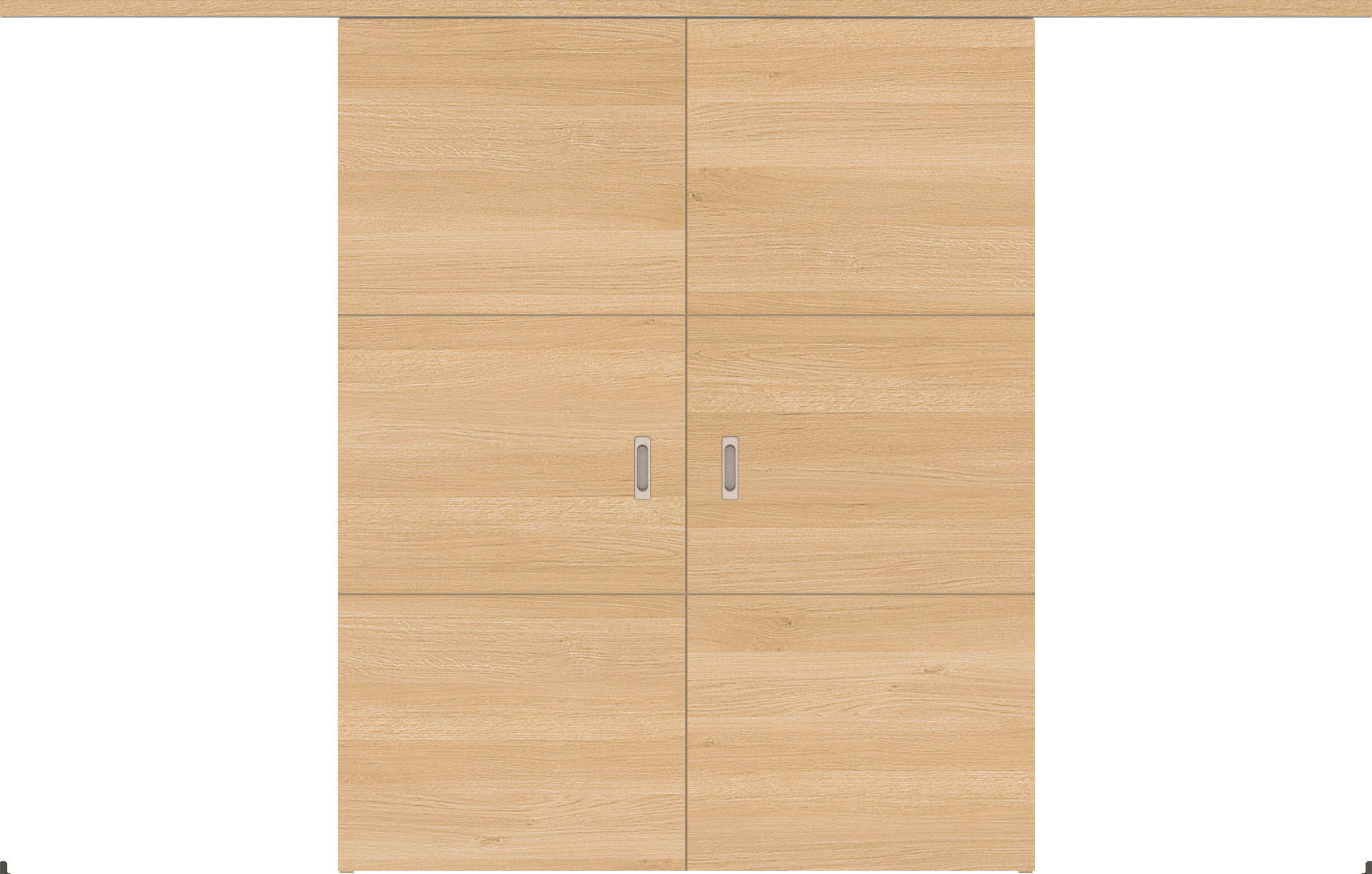 リビングドア　ハピア　アウトセット吊戸・引分　セット　Ｕ４デザイン　３２８０幅　２０００高　〈ライトオーカー〉　左右兼用　空錠　ラクラクローズ付　引分用開口出隅セット