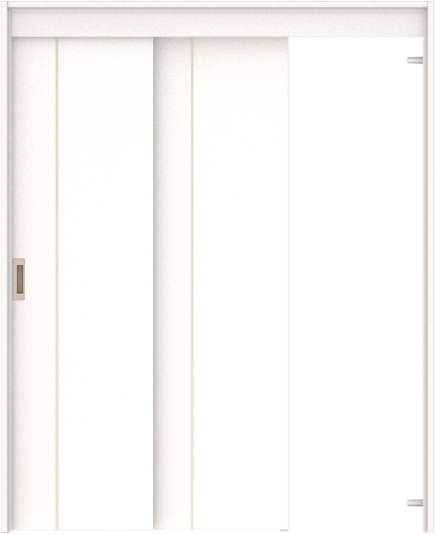 リビングドア　ハピア　機能ドア　２枚連動吊戸　扉セット　Ｄ３デザイン　１６４５幅用　２０００高　〈モノホワイト〉　右引　空錠