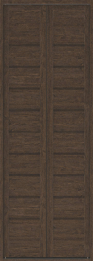 クローク収納　ハピア　折戸ユニット　通気タイプ　ウッド扉　下レールレス三方枠（固定枠）　セット　７３５幅（３尺間口）　２３２０高　〈オフブラック〉