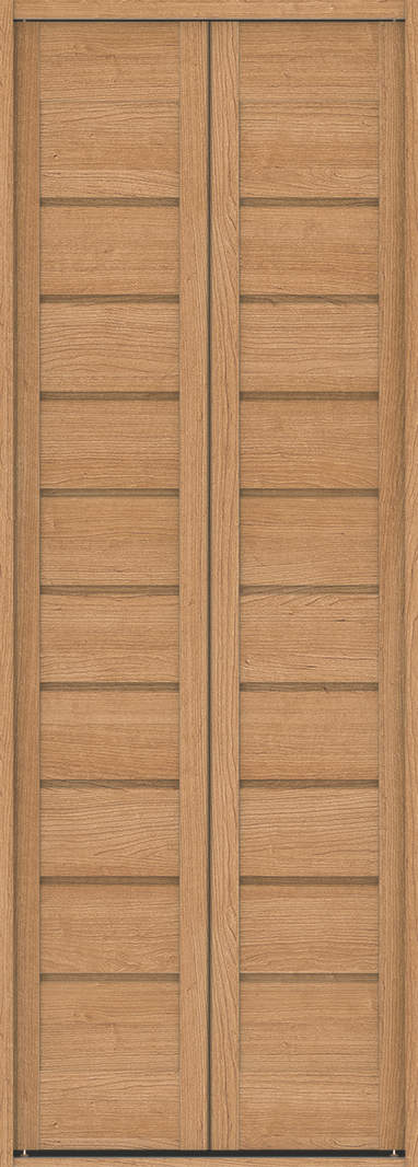 クローク収納　ハピア　折戸ユニット　通気タイプ　ウッド扉　下レールレス三方枠（固定枠）　セット　７３５幅（３尺間口）　２３２０高　〈ティーブラウン〉