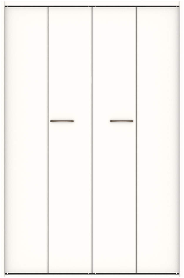 クローク収納　ハピア　折戸ユニット　フラット縦木目タイプ　ウッド扉　四方枠（固定枠）　セット　１１９０幅（４．５尺間口）　１８００高　〈モノホワイト〉　ハンドルラウンド型〈ブラック〉