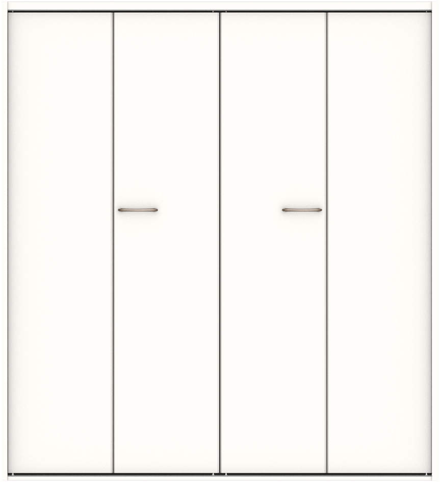 クローク収納　ハピア　折戸ユニット　フラット縦木目タイプ　ウッド扉　四方枠（固定枠）　セット　１６４４幅（６尺小間口）　１８００高　〈モノホワイト〉　ハンドルラウンド型〈Ｔシルバー〉抗ウイルス