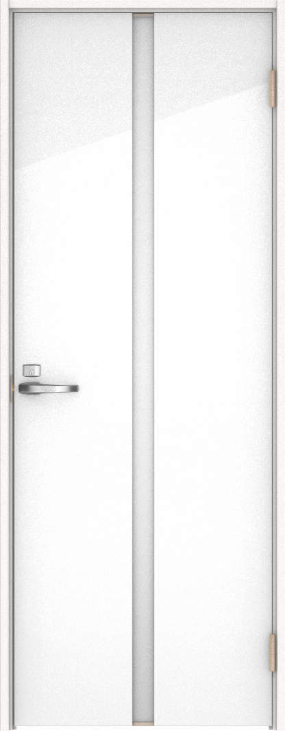 リビングドア　ハピアグロス調　片開きドア　扉セット　２Ｐデザイン　７８０幅　２０００高　〈ルミホワイト〉　左開き　錠付　表示錠　スリム枠丁番