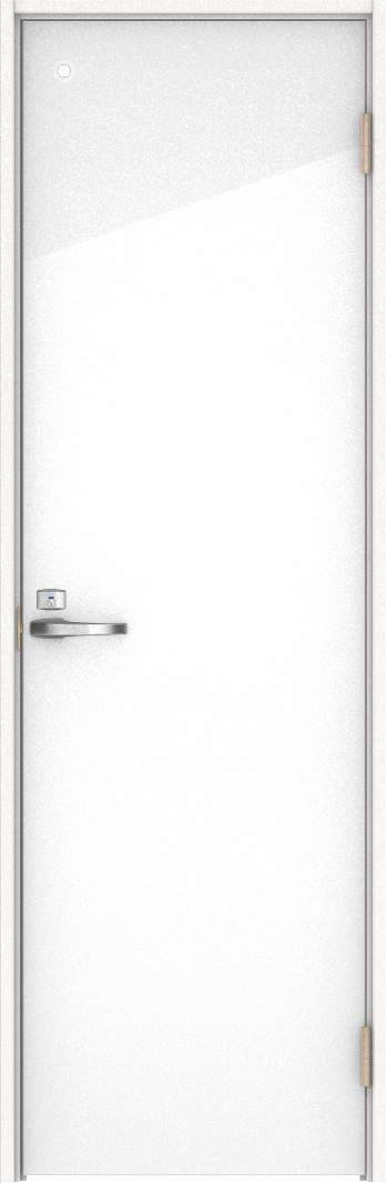 リビングドア　ハピアグロス調　トイレドア　扉セット　０Ｐデザイン　７８０幅　２０００高　〈ルミホワイト〉　右開き　錠付　表示錠　スリム枠丁番