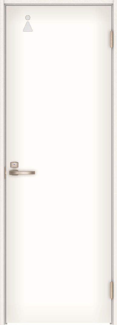 ハピア　パブリック　トイレドア　扉セット　２Ｔデザイン　６５０幅　２０００高　〈モノホワイト〉　左開き　錠付　表示錠　Ｎスタンダード丁番