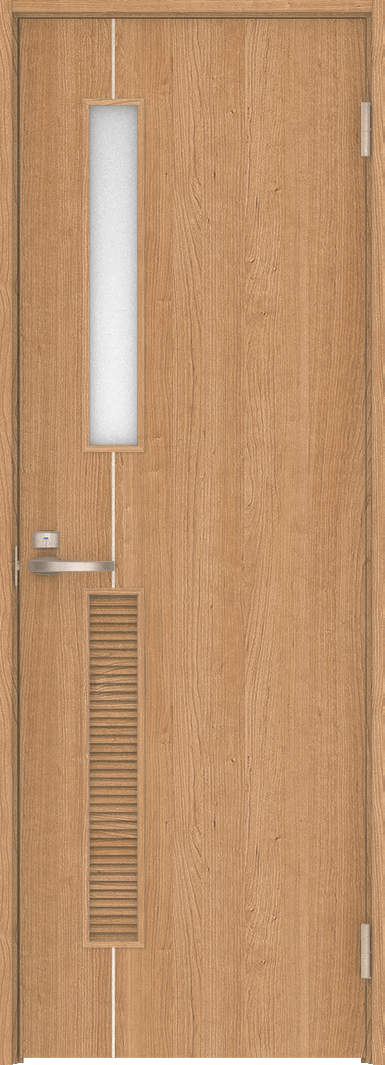 ハピア　パブリック　トイレドア　扉セット　Ｄ６デザイン　７３５幅　２０００高　〈ティーブラウン〉　左開き　錠付　表示錠　Ｎスタンダード丁番