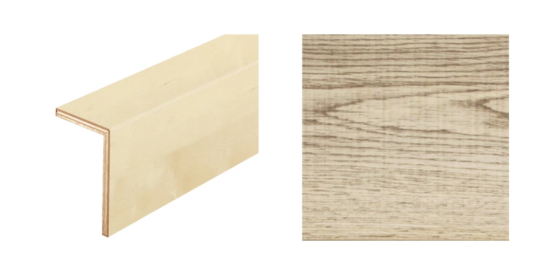 ハピアフロア玄関造作材 銘木柄 上り框（L型）1,950㎜〈ペールグレー〉