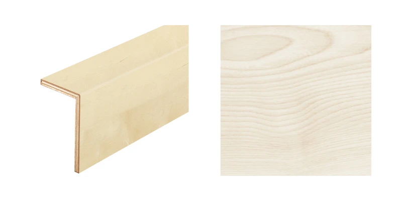 ハピアフロア玄関造作材 銘木柄 上り框（L型）1,950㎜〈コットンベージュ〉