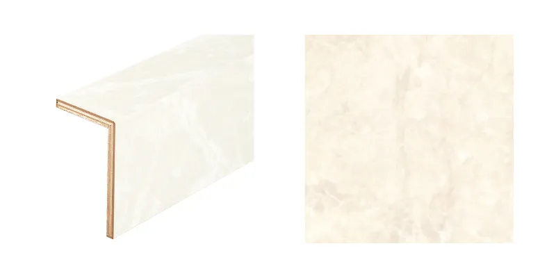 ハピアフロア玄関造作材 石目柄Ⅱ（鏡面調仕上げ）上り框（L型） 2,950㎜〈フィオリートベージュ柄〉