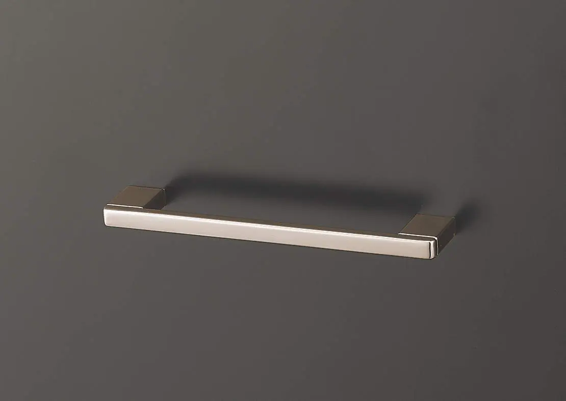 クローク収納　ハピア　折戸ユニット　ハンドル　角型〈Ｔシルバー〉　１本入り　ビスピッチ１２０ｍｍ