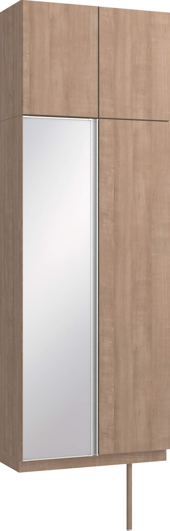 玄関収納　イエリア　開き戸ユニット　フラット縦木目　Ｓ２６　トールＰＬＡＮ　ロング収納Ａ　ミラー扉　８００幅　〈トープグレー柄〉　ハンドルレス