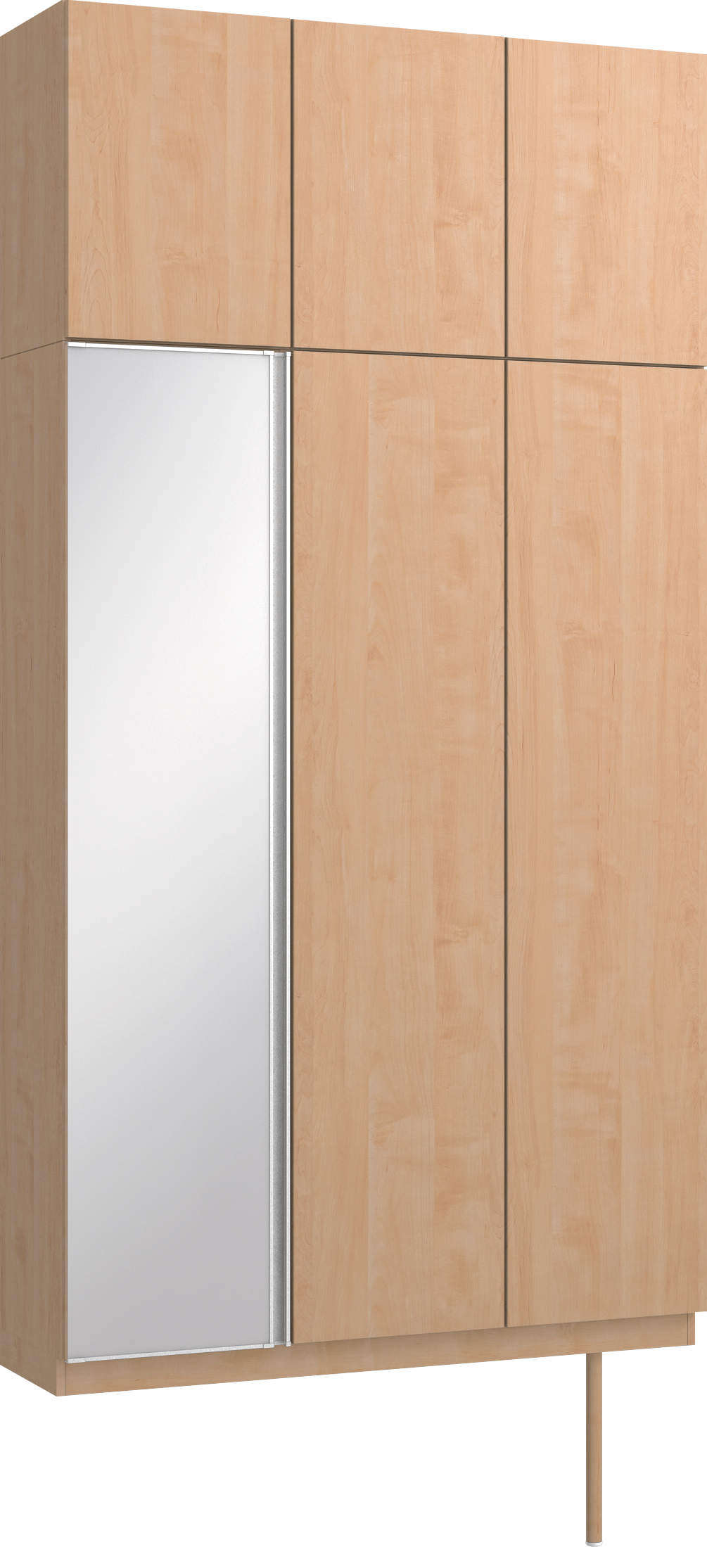 玄関収納　イエリア　開き戸ユニット　フラット縦木目　Ｓ３４　トールＰＬＡＮ　ロング収納Ａ　ミラー扉　１２００幅　〈ミルベージュ柄〉　ハンドルレス