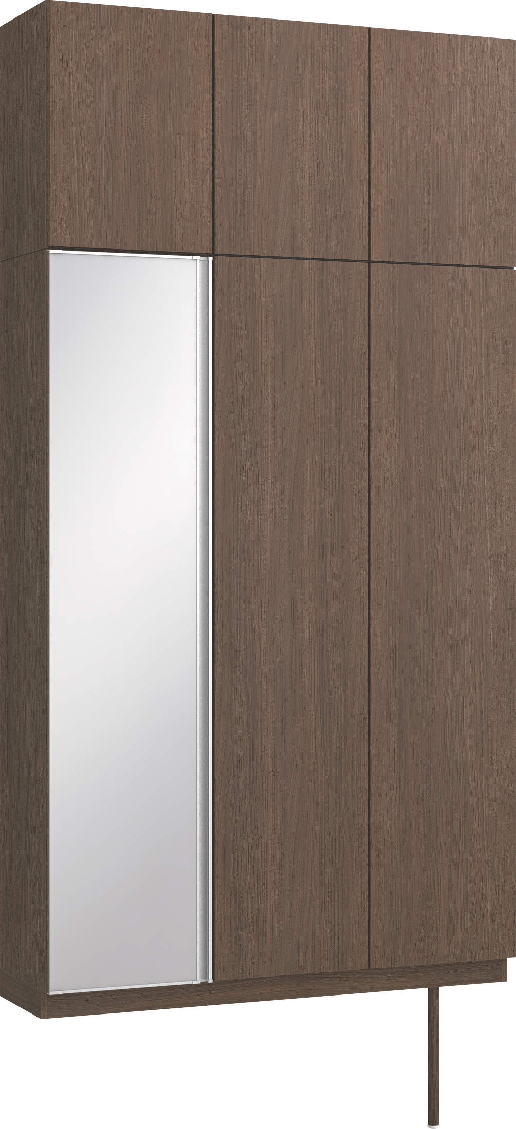 玄関収納　イエリア　開き戸ユニット　フラット縦木目　Ｓ３４　トールＰＬＡＮ　ロング収納Ａ　ミラー扉　１２００幅　〈ダルブラウン柄〉　ハンドルレス