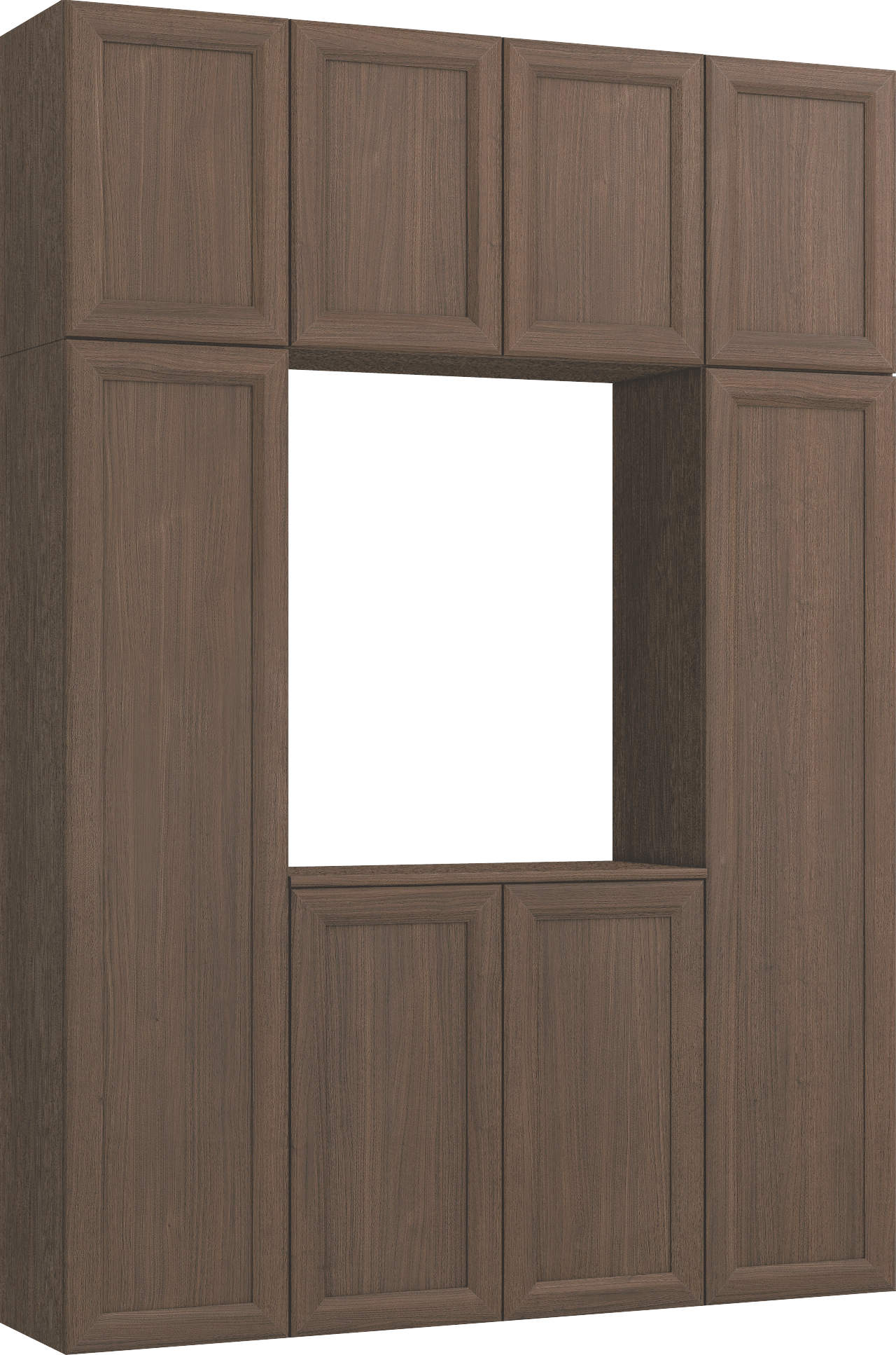 玄関収納　イエリア　開き戸ユニット　カマチ　Ｓ０４　ロの字ＰＬＡＮ　トランクユニット　ウッド扉　１６００幅　〈ダルブラウン柄〉　ハンドルレス