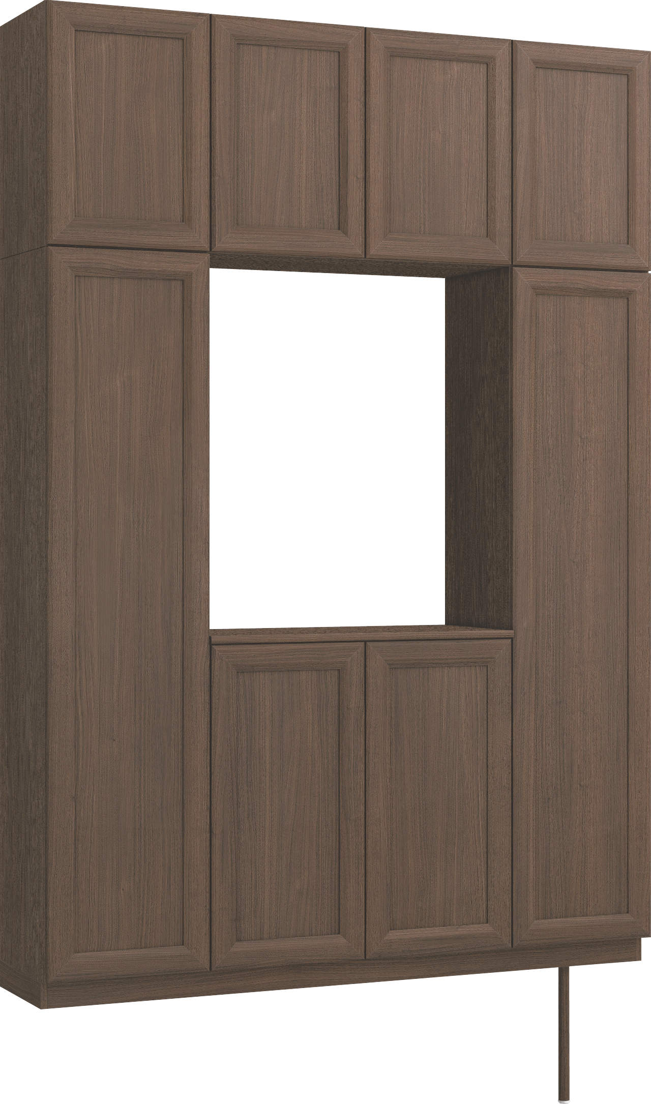 玄関収納　イエリア　開き戸ユニット　カマチ　Ｓ１５　ロの字ＰＬＡＮ　シューズ収納　ウッド扉　１６００幅　〈ダルブラウン柄〉　ハンドルレス