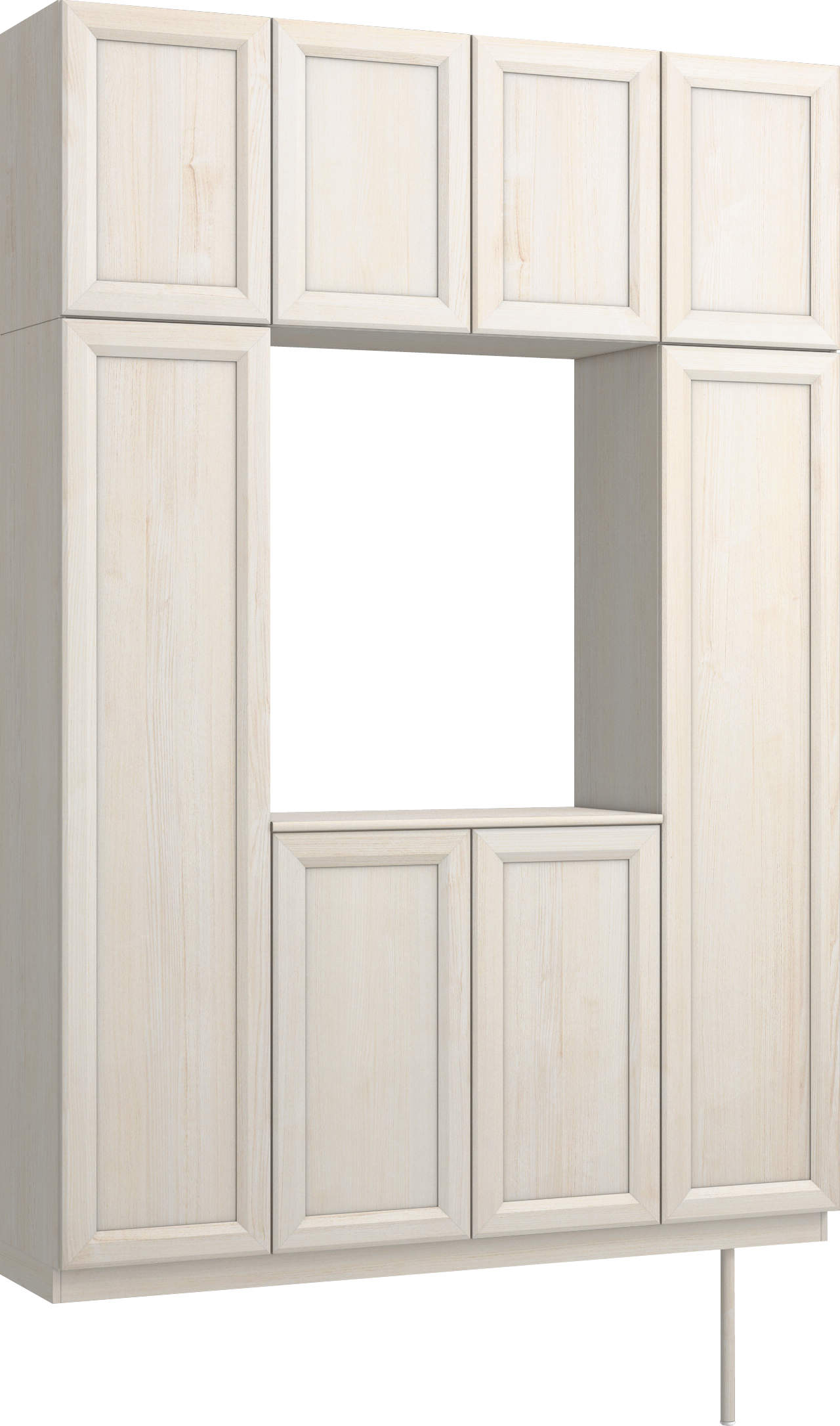 玄関収納　イエリア　開き戸ユニット　カマチ　Ｓ１５　ロの字ＰＬＡＮ　シューズ収納　ウッド扉　１６００幅　〈ネオホワイト柄〉　ハンドルレス