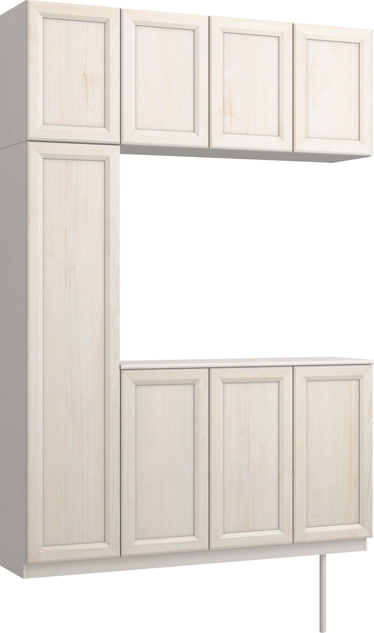 玄関収納　イエリア　開き戸ユニット　カマチ　Ｓ１６　コの字ＰＬＡＮ　シューズ収納　ウッド扉　１６００幅　〈ネオホワイト柄〉　ハンドルレス