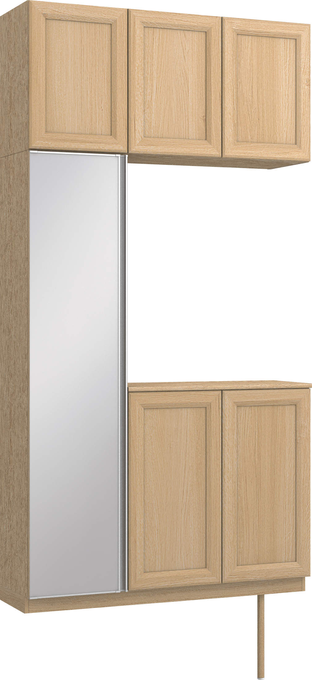 玄関収納　イエリア　開き戸ユニット　カマチ　Ｓ３８　コの字ＰＬＡＮ　シューズ収納　ミラー扉　１２００幅　〈ライトオーカー柄〉　ハンドルレス