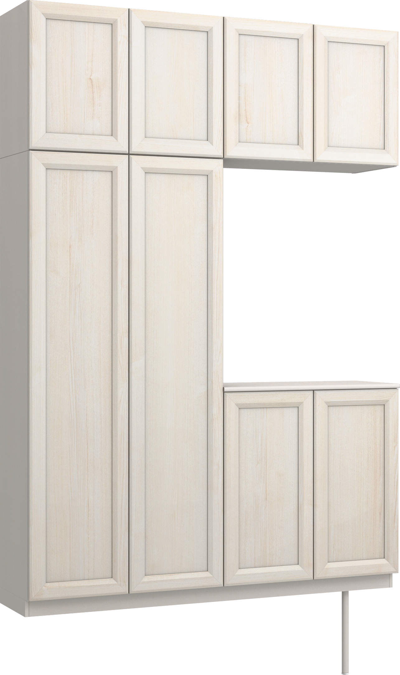 玄関収納　イエリア　開き戸ユニット　カマチ　Ｓ４２　コの字ＰＬＡＮ　シューズ収納　ウッド扉　１６００幅　〈ネオホワイト柄〉　ハンドルレス