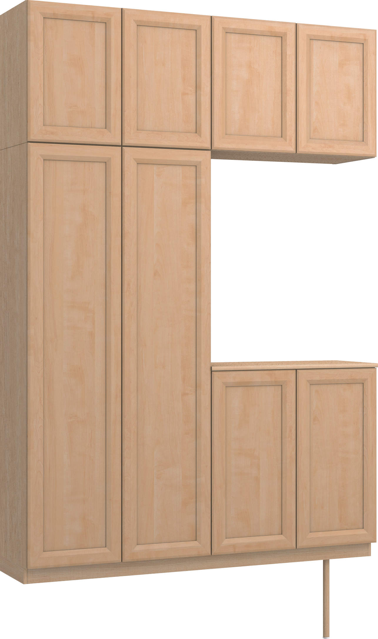 玄関収納　イエリア　開き戸ユニット　カマチ　Ｓ４８　コの字ＰＬＡＮ　ロング収納Ａ　ウッド扉　１６００幅　〈ミルベージュ柄〉　ハンドルレス