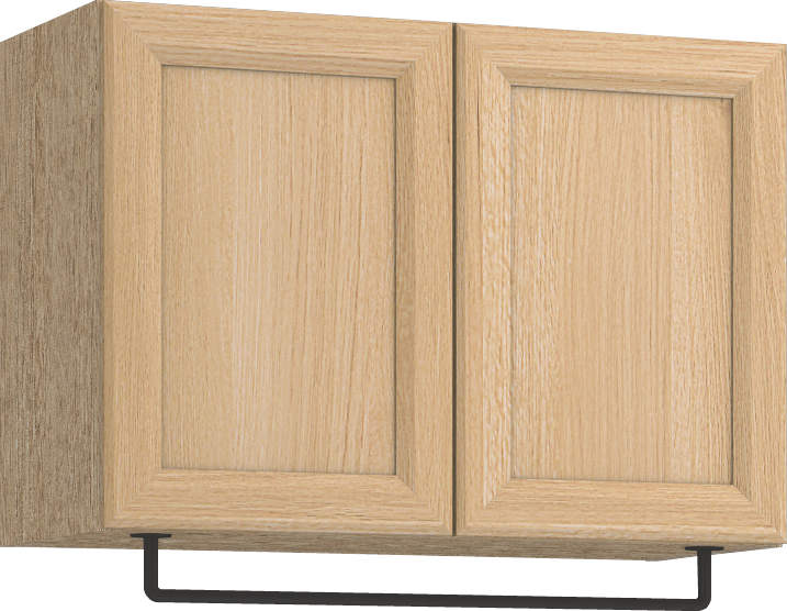 玄関収納　イエリア　開き戸ユニット　カマチ　Ｓ５０　一の字ＰＬＡＮ　天袋Ｈ５７０＋パイプハンガー　ウッド扉　８００幅　〈ライトオーカー柄〉　ハンドルレス