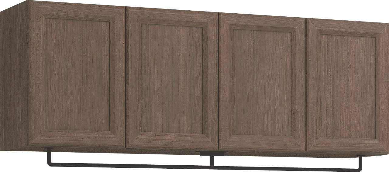 玄関収納　イエリア　開き戸ユニット　カマチ　Ｓ５２　一の字ＰＬＡＮ　天袋Ｈ５７０＋パイプハンガー　ウッド扉　１６００幅　〈ダルブラウン柄〉　ハンドルレス