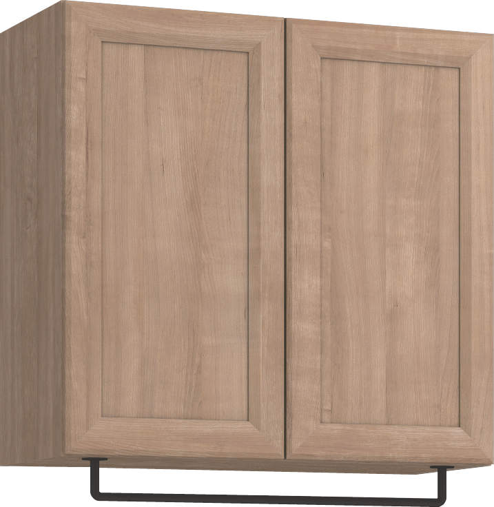 玄関収納　イエリア　開き戸ユニット　カマチ　Ｓ５４　一の字ＰＬＡＮ　天袋Ｈ７８０＋パイプハンガー　ウッド扉　８００幅　〈トープグレー柄〉　ハンドルレス