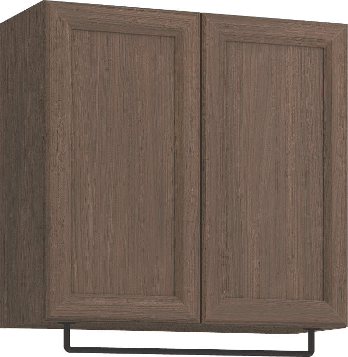 玄関収納　イエリア　開き戸ユニット　カマチ　Ｓ５４　一の字ＰＬＡＮ　天袋Ｈ７８０＋パイプハンガー　ウッド扉　８００幅　〈ダルブラウン柄〉　ハンドルレス