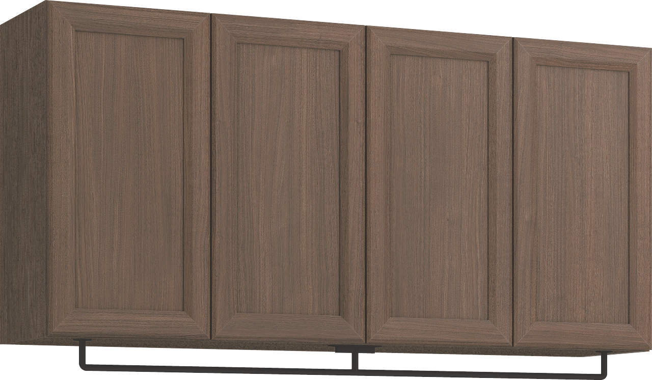 玄関収納　イエリア　開き戸ユニット　カマチ　Ｓ５６　一の字ＰＬＡＮ　天袋Ｈ７８０＋パイプハンガー　ウッド扉　１６００幅　〈ダルブラウン柄〉　ハンドルレス