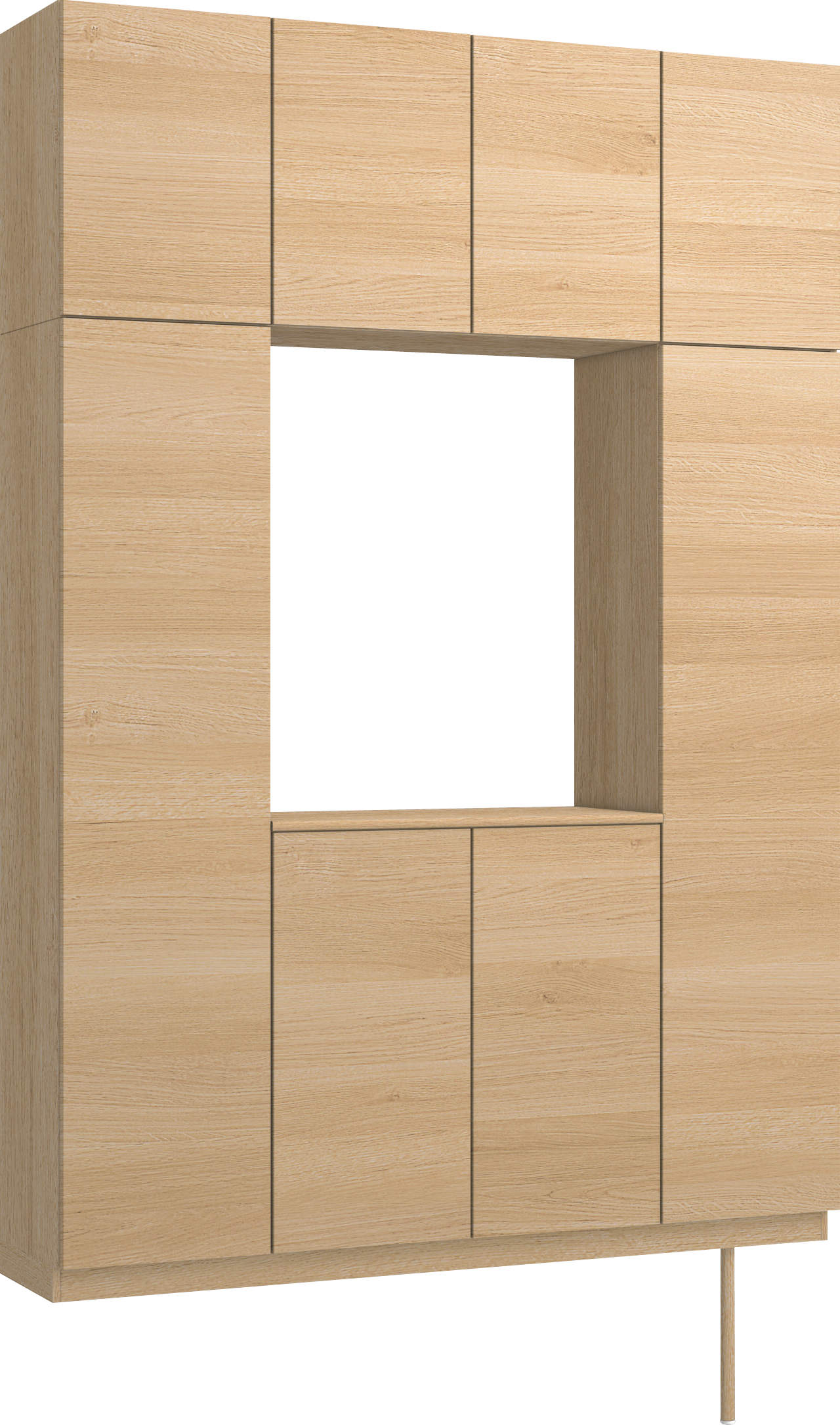 玄関収納　イエリア　開き戸ユニット　フラット横木目　Ｓ０４　ロの字ＰＬＡＮ　トランクユニット　ウッド扉　１６００幅　〈ライトオーカー柄〉　ハンドルレス