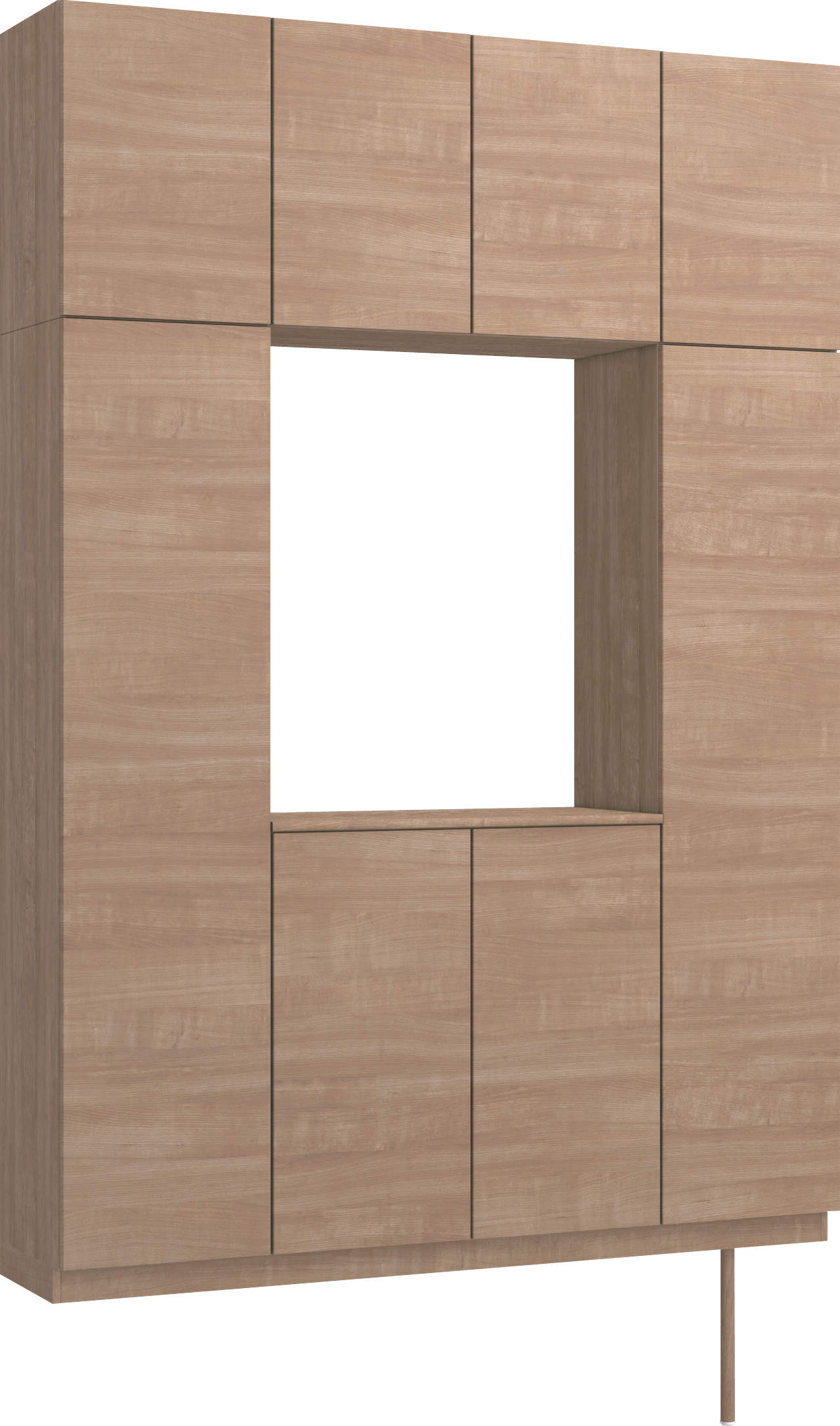 玄関収納　イエリア　開き戸ユニット　フラット横木目　Ｓ０４　ロの字ＰＬＡＮ　トランクユニット　ウッド扉　１６００幅　〈トープグレー柄〉　ハンドルレス