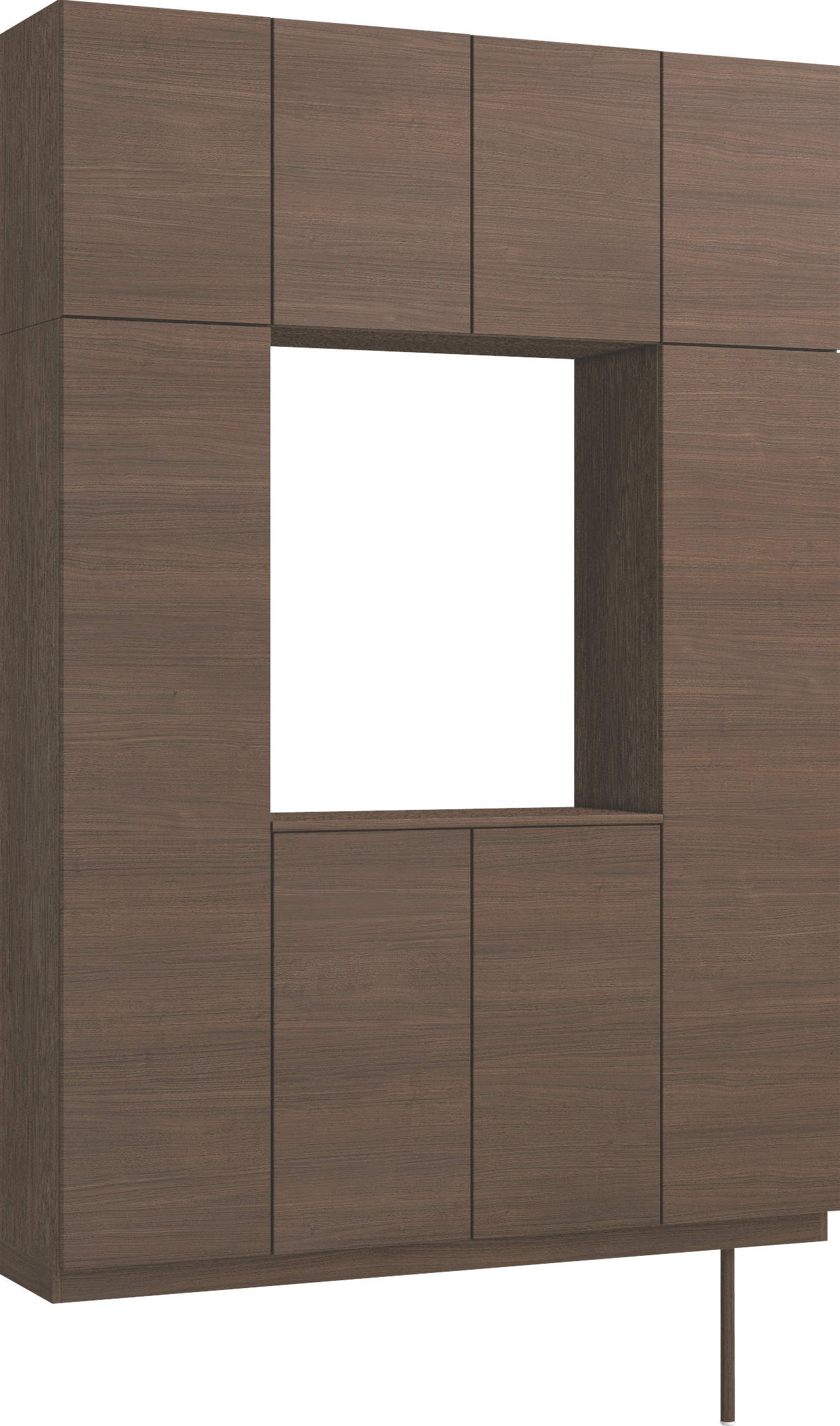 玄関収納　イエリア　開き戸ユニット　フラット横木目　Ｓ０４　ロの字ＰＬＡＮ　トランクユニット　ウッド扉　１６００幅　〈ダルブラウン柄〉　ハンドルレス