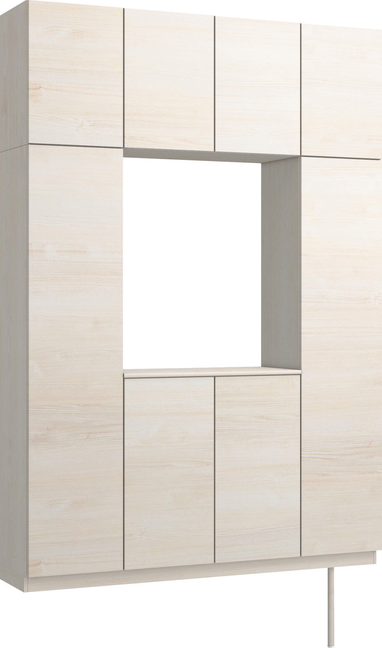 玄関収納　イエリア　開き戸ユニット　フラット横木目　Ｓ０４　ロの字ＰＬＡＮ　トランクユニット　ウッド扉　１６００幅　〈ネオホワイト柄〉　ハンドルレス