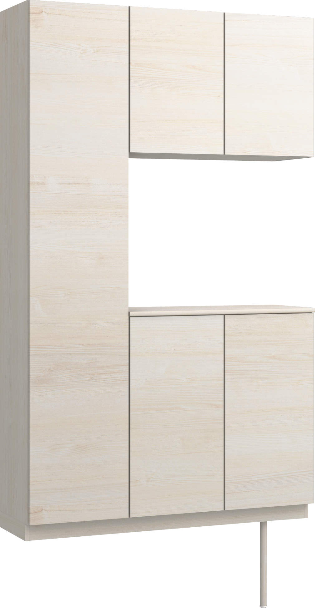 玄関収納　イエリア　開き戸ユニット　フラット横木目　Ｓ９９　コの字ＰＬＡＮ　シューズ収納　ウッド扉　１２００幅　〈ネオホワイト柄〉　ハンドルレス