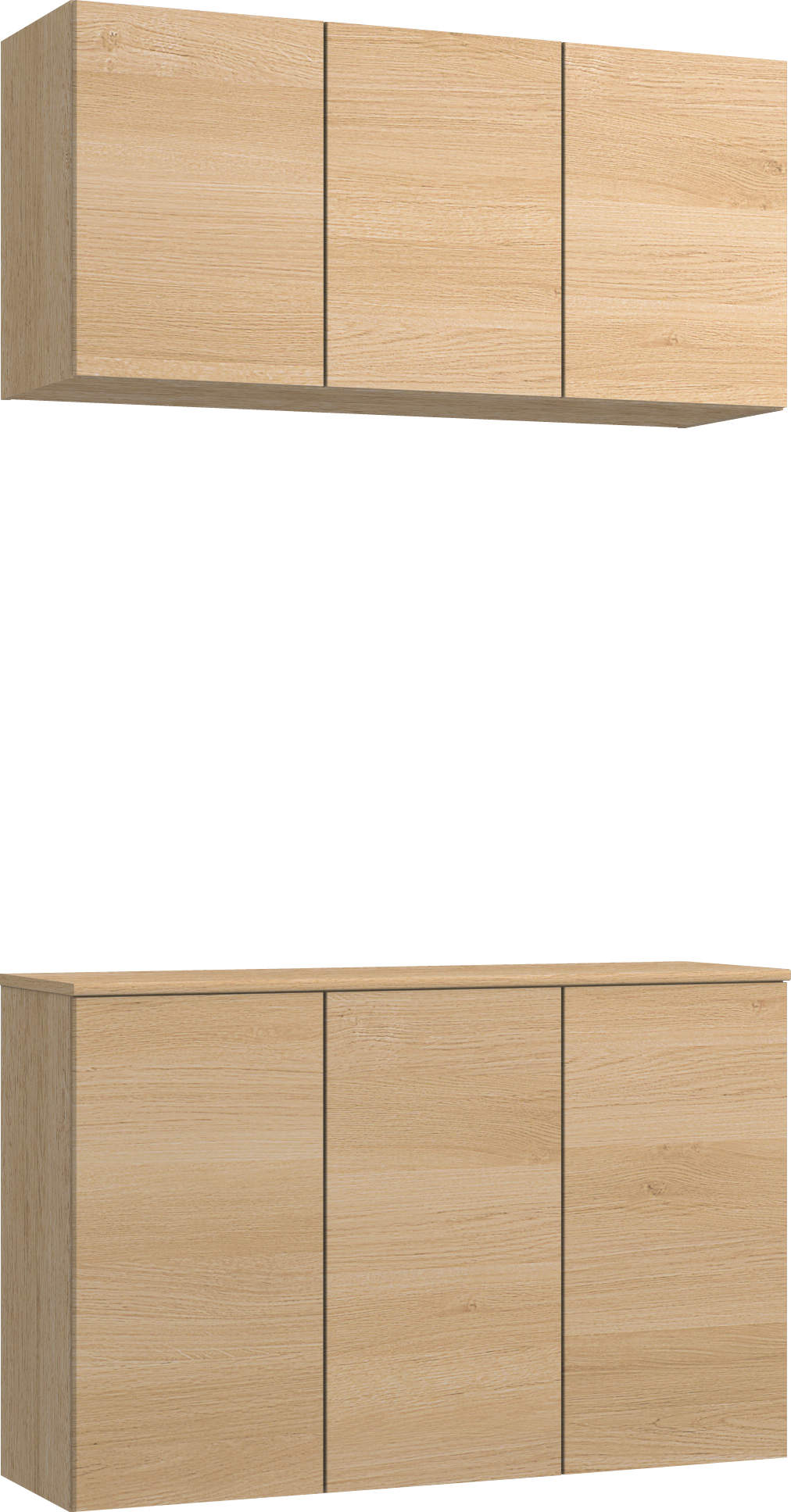 玄関収納　イエリア　開き戸ユニット　フラット横木目　Ｓ３９　二の字ＰＬＡＮ　ウッド扉　１２００幅　〈ライトオーカー柄〉　ハンドルレス