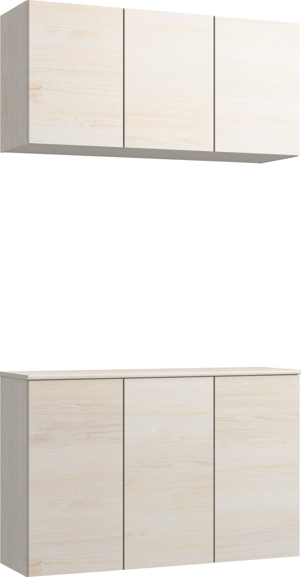 玄関収納　イエリア　開き戸ユニット　フラット横木目　Ｓ３９　二の字ＰＬＡＮ　ウッド扉　１２００幅　〈ネオホワイト柄〉　ハンドルレス