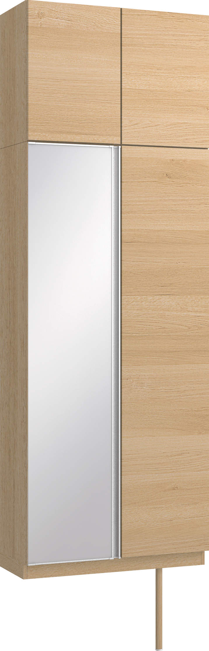 玄関収納　イエリア　開き戸ユニット　フラット横木目　Ｓ２５　トールＰＬＡＮ　シューズ収納　ミラー扉　８００幅　〈ライトオーカー柄〉　ハンドルレス