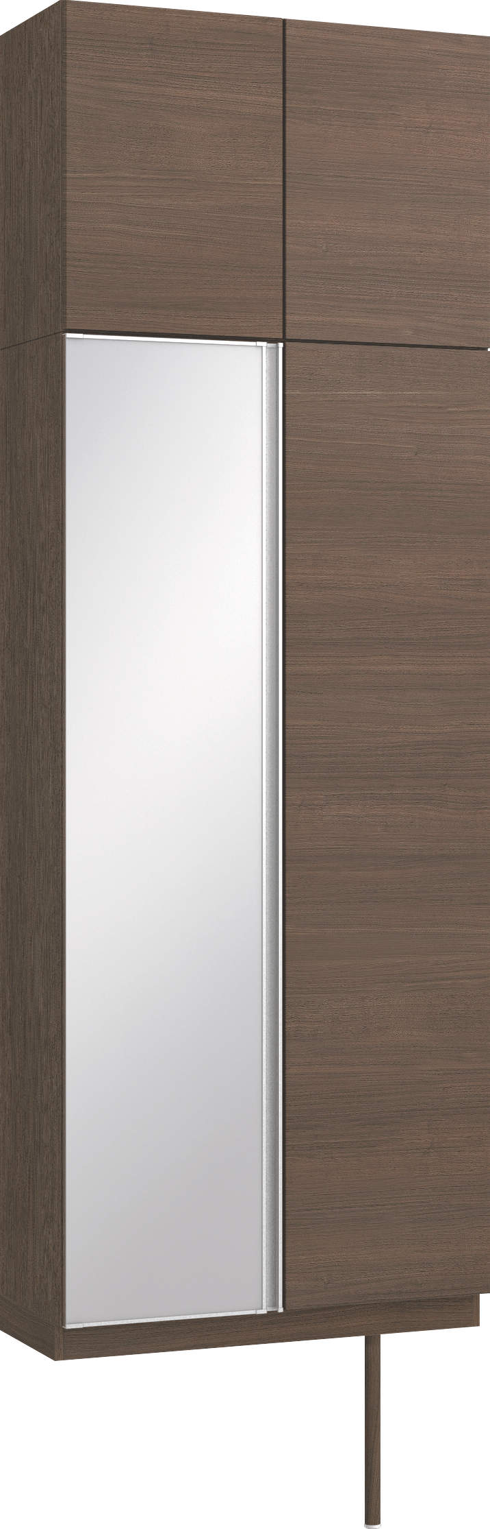 玄関収納　イエリア　開き戸ユニット　フラット横木目　Ｓ２５　トールＰＬＡＮ　シューズ収納　ミラー扉　８００幅　〈ダルブラウン柄〉　ハンドルレス
