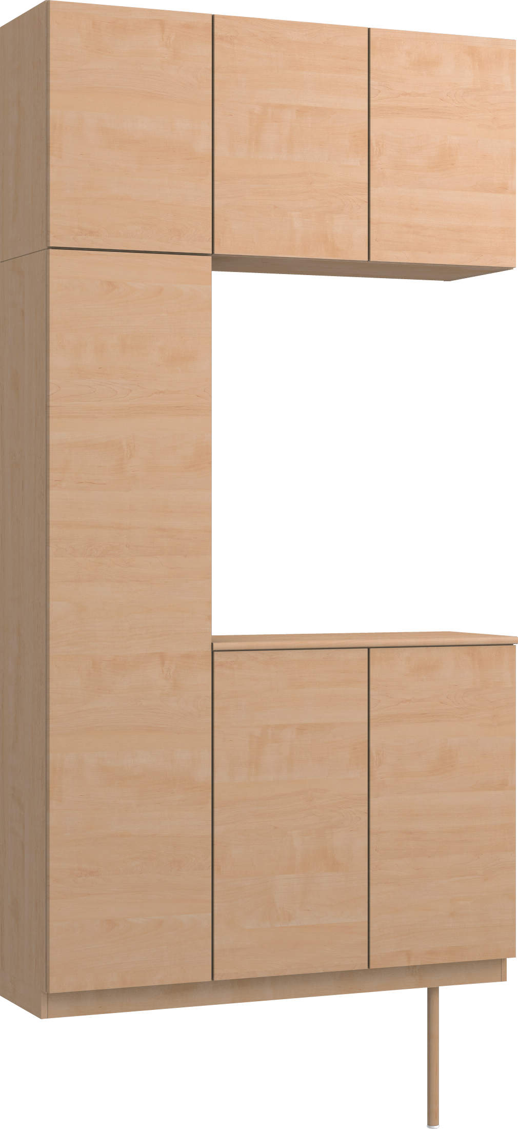 玄関収納　イエリア　開き戸ユニット　フラット横木目　Ｓ３１　コの字ＰＬＡＮ　シューズ収納　ウッド扉　１２００幅　〈ミルベージュ柄〉　ハンドルレス