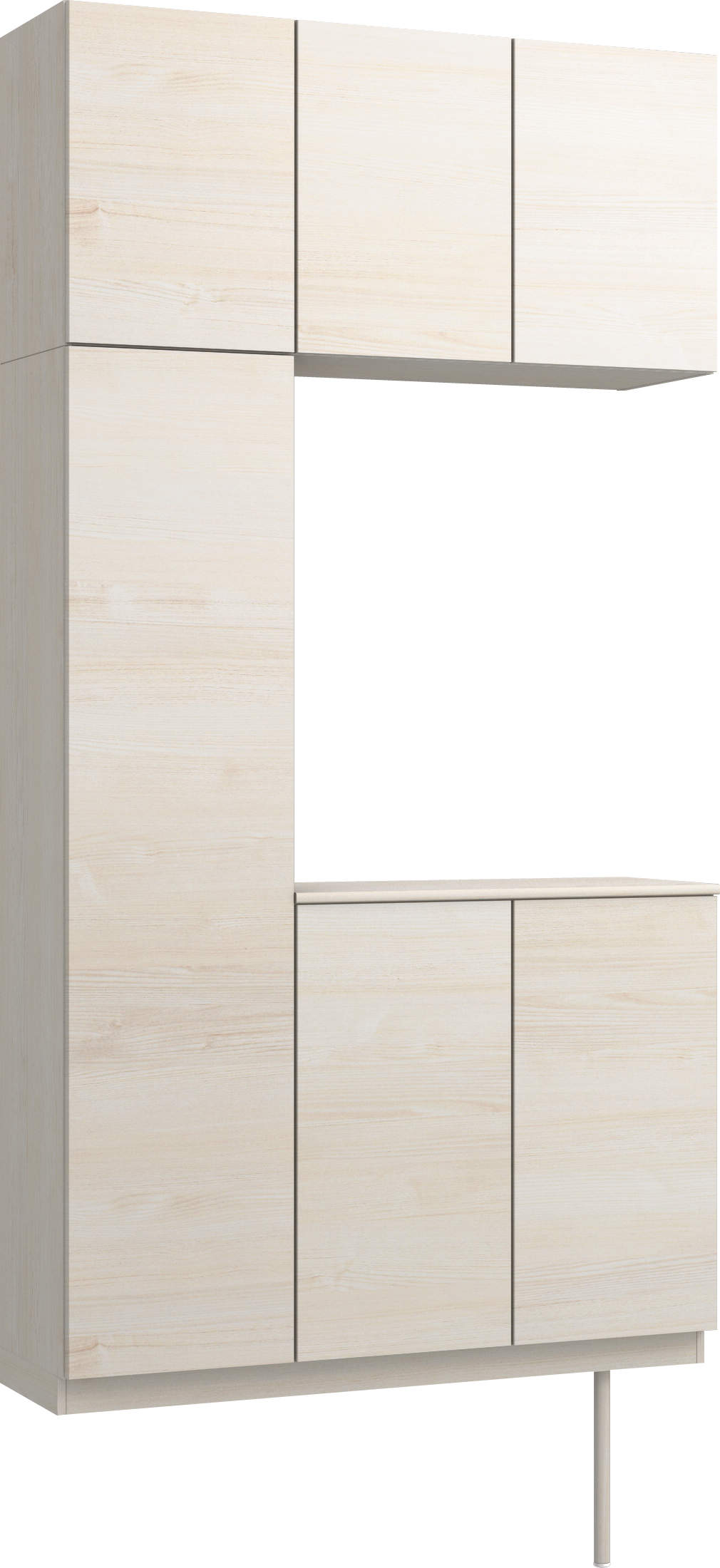 玄関収納　イエリア　開き戸ユニット　フラット横木目　Ｓ３１　コの字ＰＬＡＮ　シューズ収納　ウッド扉　１２００幅　〈ネオホワイト柄〉　ハンドルレス