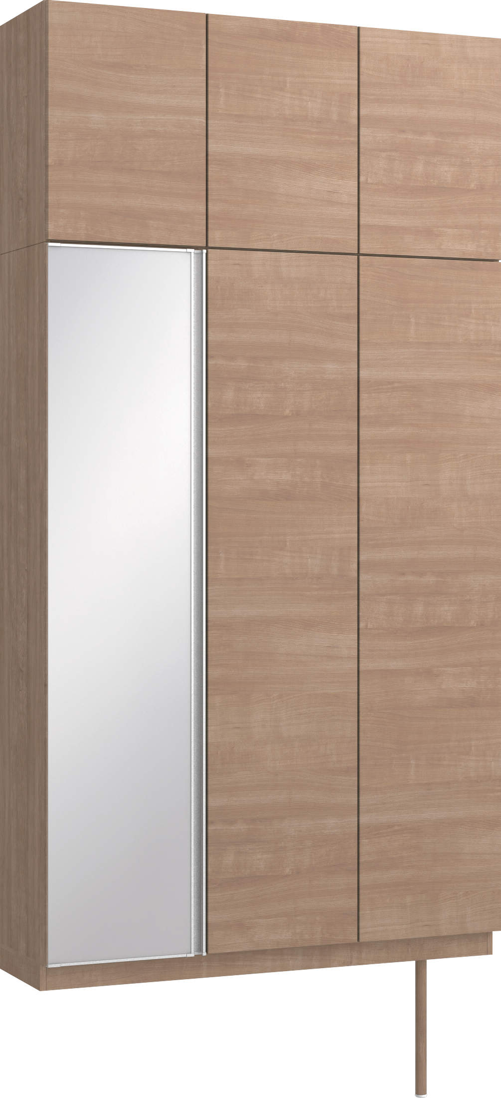 玄関収納　イエリア　開き戸ユニット　フラット横木目　Ｓ３５　トールＰＬＡＮ　シューズ収納　ミラー扉　１２００幅　〈トープグレー柄〉　ハンドルレス